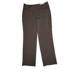 Christopher & Banks Brown Pull On Trouser Straight Mid Rise Dress Pants 10 NWT‎